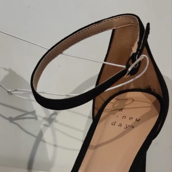 Women's Gillie Microsuede Stiletto Heeled Pump Sandals - A New Day Black 8.5 - Picture 9 of 9